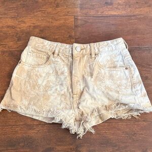 PacSun Light Tan Frayed Jean Shorts